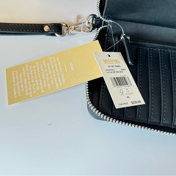 Michael Kors Jet Set Travel Multifunction Large Phone Wallet Denim Black - Picture 7 of 11